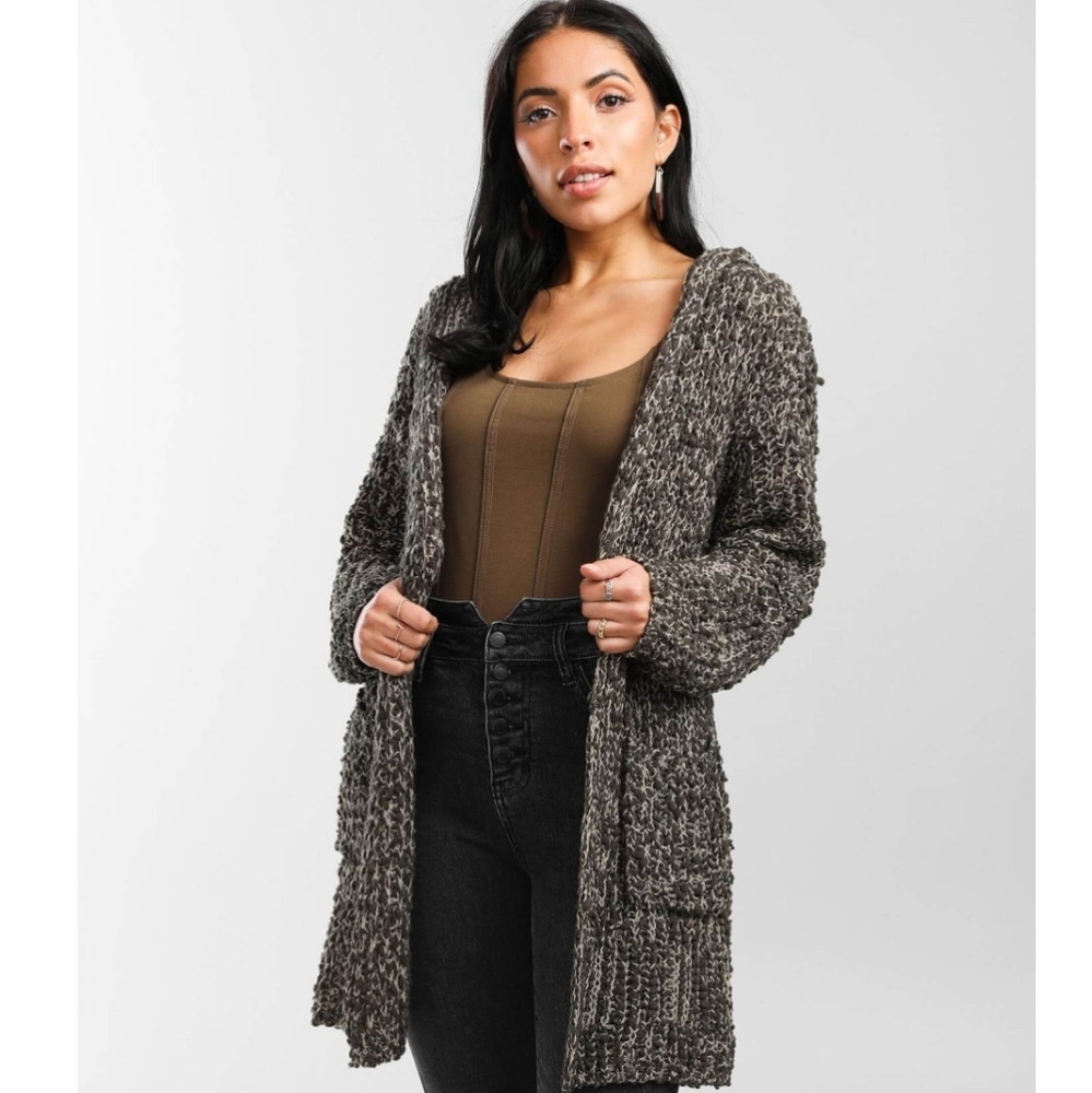 Buckle Popcorn Hooded Cardigan Sweater Daytrip XS